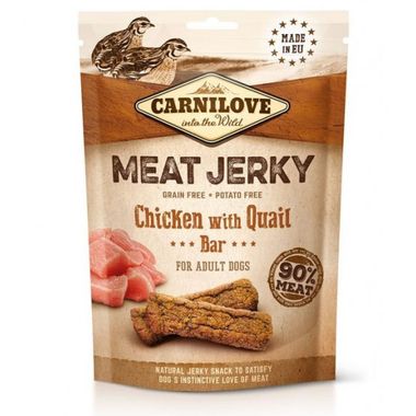 Carnilove Jerky Chicken with Quail Bar 100 g  MHD 6.7.2024