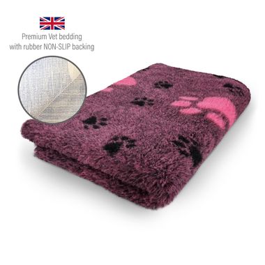 DRYBED Premium Vet Bed Große Pfote fuchsia 100 x 75 cm