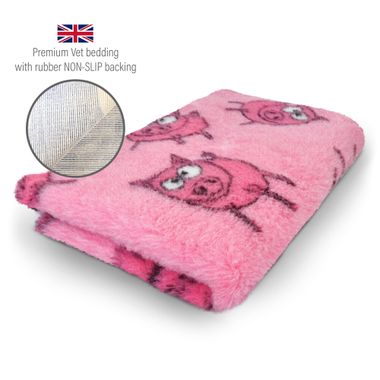 DRYBED Premium Vet Bed Farm Animals Pinky Piglet rosa 100 x 75 cm