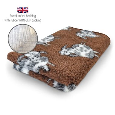 DRYBED Premium Vet Bed Farm Animals Woolly Cow braun 100 x 75 cm