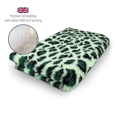 DRYBED Premium Vet Bed Leopard grün 100 x 75 cm