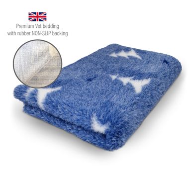 DRYBED Premium Vet Bed XMAS Starry Pine blau 100 x 75 cm