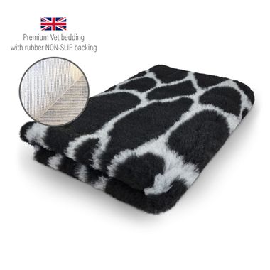 DRYBED Premium Vet Bed Giraffe schwarz + grau 100 x 75 cm