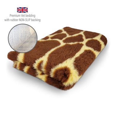 DRYBED Premium Vet Bed Giraffe braun + gelb 100 x 75 cm