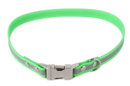 Firedog BioThane Halsband Clip Reflekt 19 mm 36 cm hellgrün