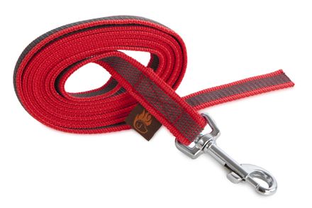 Firedog Gummierte Leine 20 mm 1 m ohne Handschlaufe rot