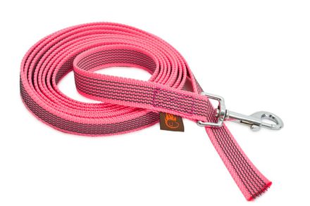 Firedog Gummierte Leine 20 mm 1 m ohne Handschlaufe pink