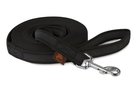 Firedog Gummierte Leine 20 mm 5 m mit Handschlaufe schwarz