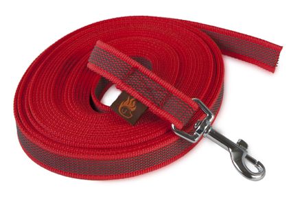 Firedog Gummierte Schleppleine 20 mm klassischer Karabiner 15 m rot