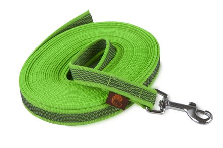 Firedog Gummierte Schleppleine 20 mm klassischer Karabiner 15 m neongrün