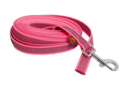 Firedog Gummierte Schleppleine 20 mm klassischer Karabiner 15 m pink