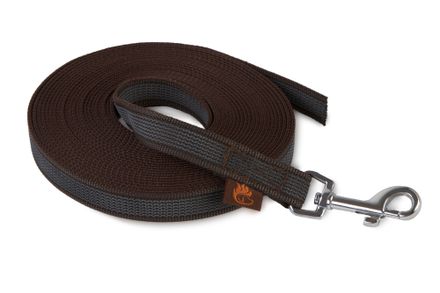 Firedog Gummierte Schleppleine 20 mm klassischer Karabiner 20 m braun